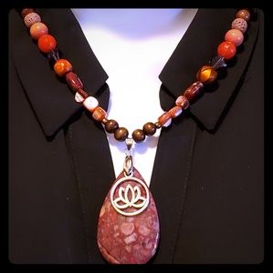 Women's ooak fashion Red Jasper necklace